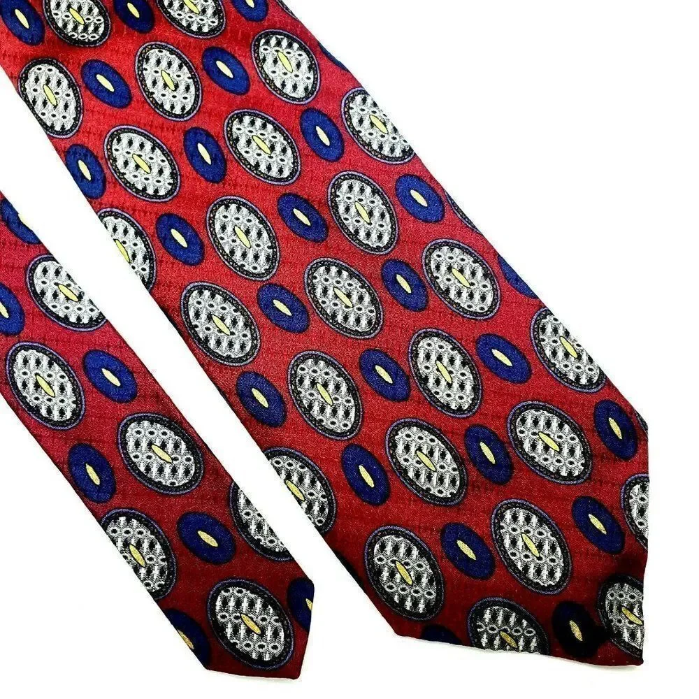 Robert Talbot Nordstrom Silk‎ Tie Red Print Classic